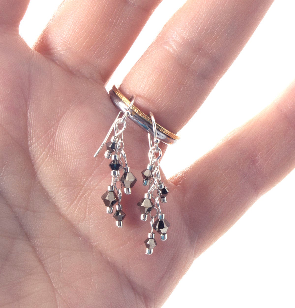 Sparkly Swarovski Crystal Cascade Earrings On Sterling Silver Amy Zane Earthly Delights At